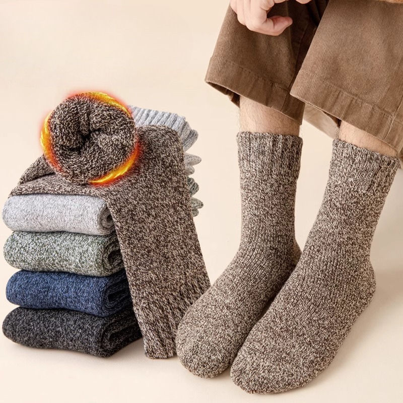 5 Pairs Solid Color Pattern Me - Thermal Sock Winter recension och pris
